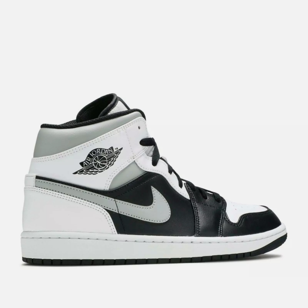 Air Jordan 1 Mid White Shadow 554724-073 Black Whi - Picture 1 of 6